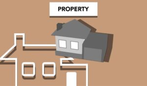 Illustration of house for private property representing concept of investing in purchase of real estate